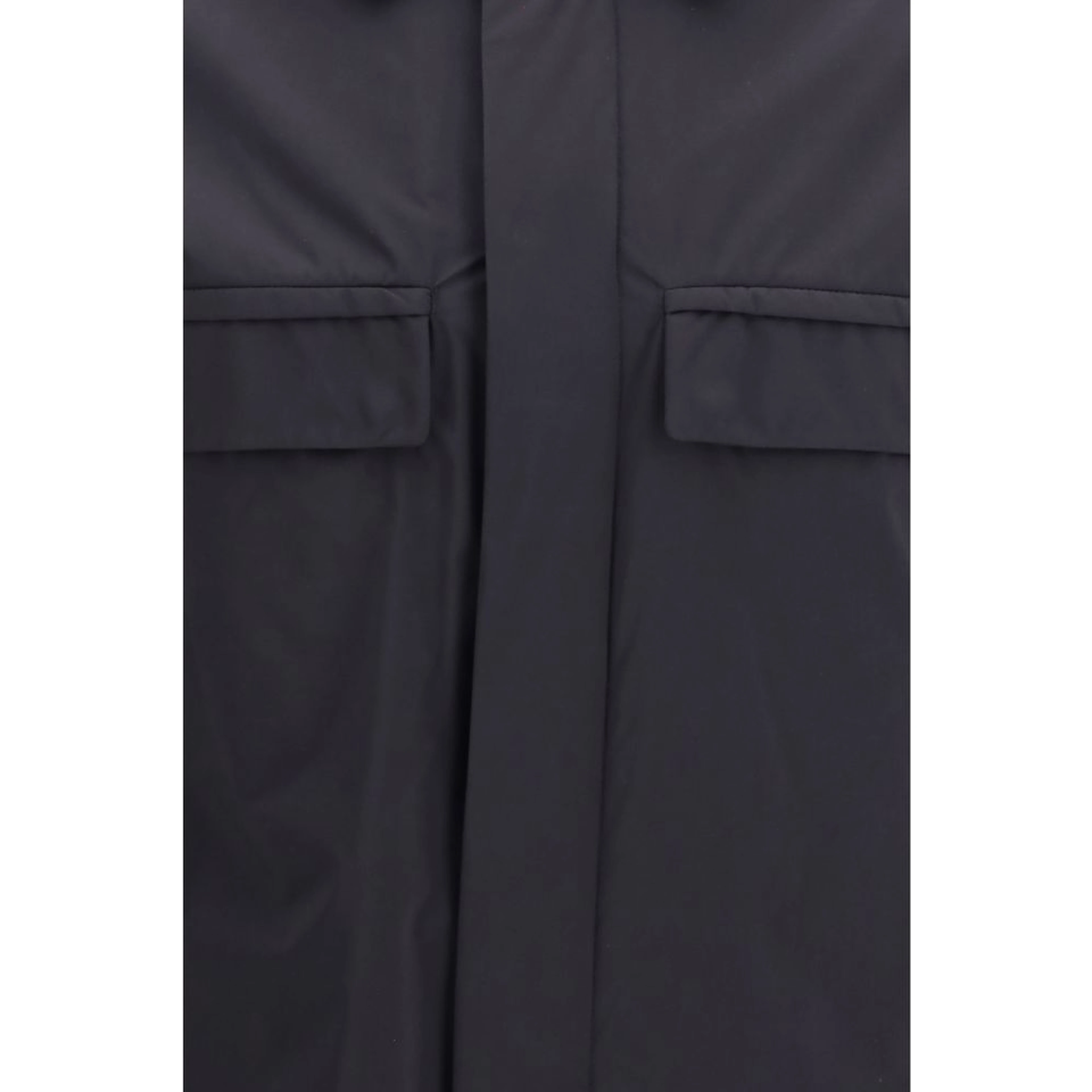 Black Polyamide Full-Length Jacket