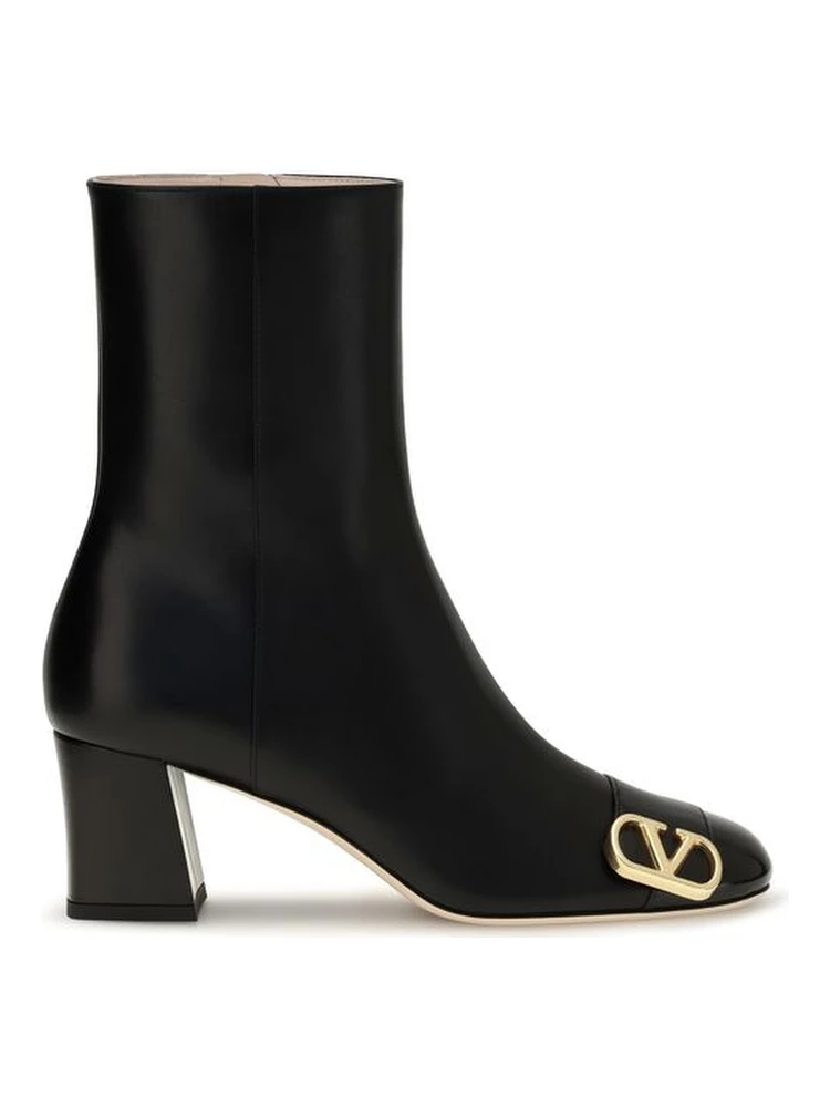 Black Calf Leather Bos Taurus Ankle Boots