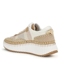 Beige Nylon Athletic Sneakers