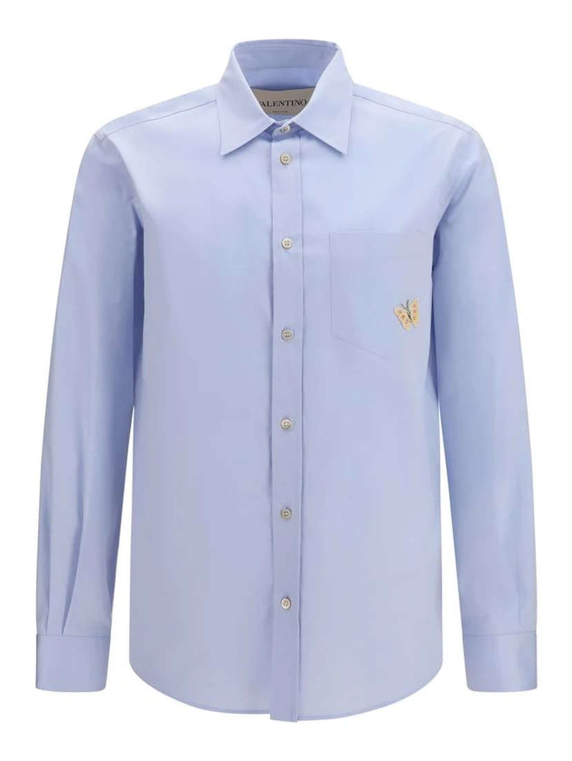 Blue Cotton Dress Shirt
