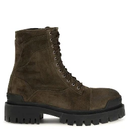 Bicolor Calf Leather Bos Taurus Lace-Up Boots