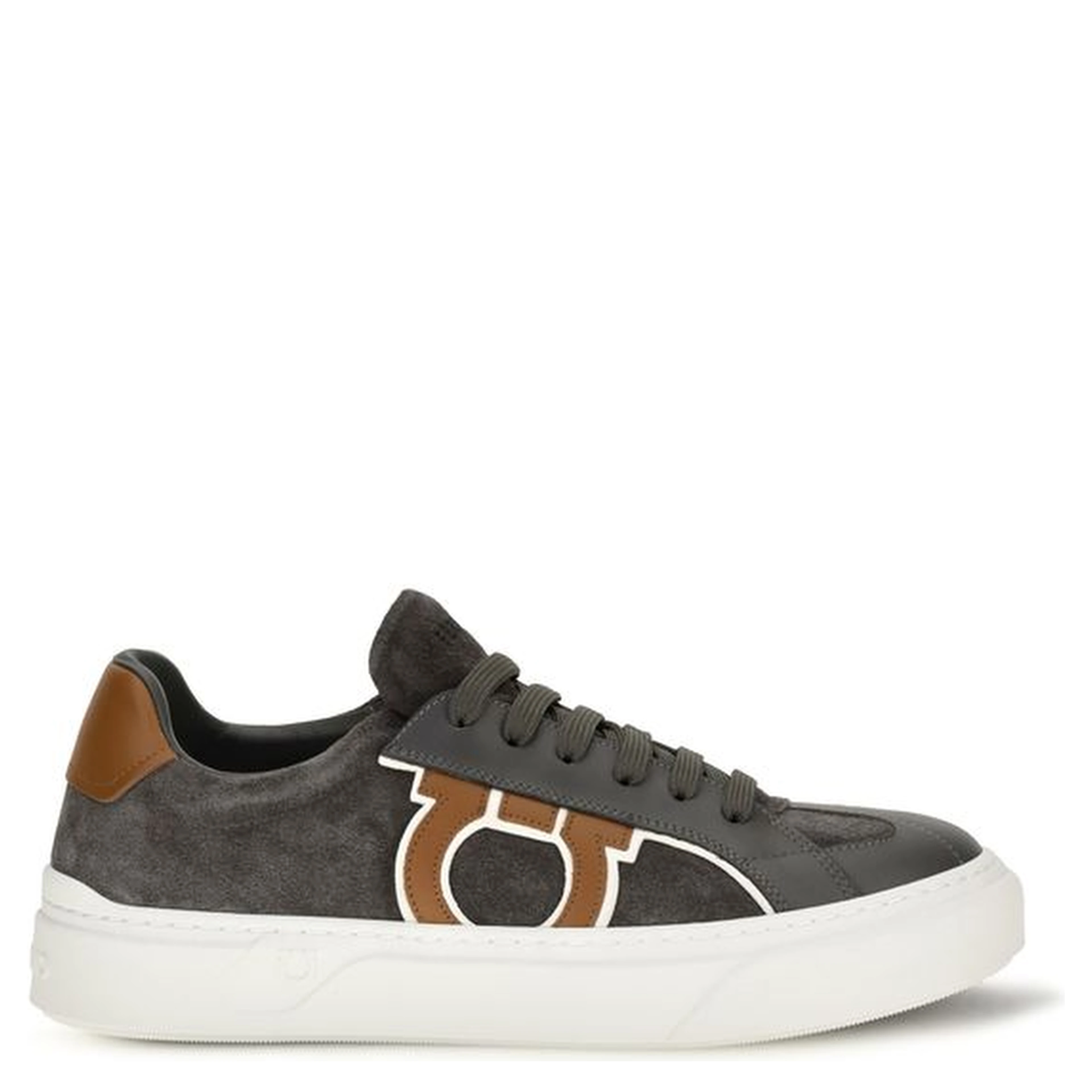 Gray Suede Leather Low Top Sneakers