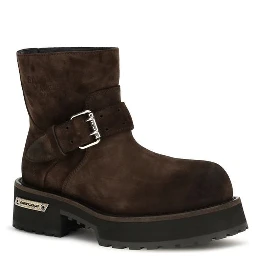 Brown Calf Leather Bos Taurus Ankle Boots