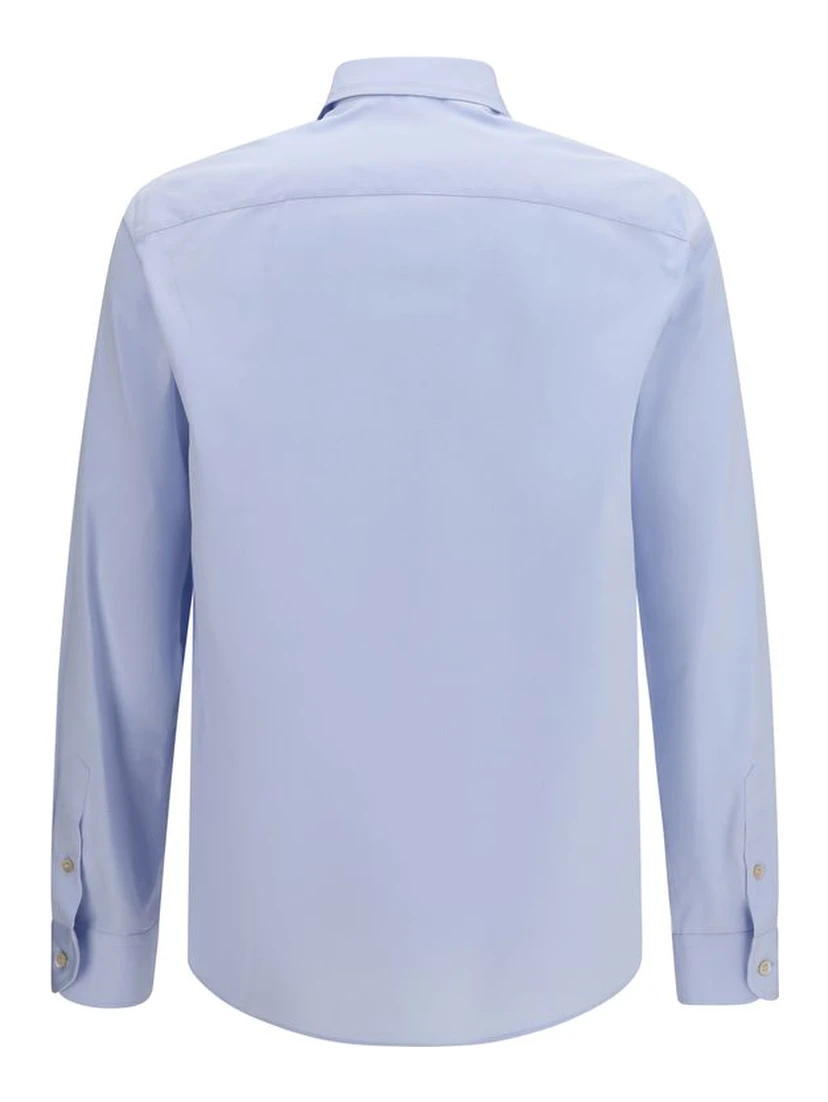 Blue Cotton Dress Shirt