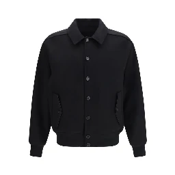 Black Wool Oves Aries Biker Jacket