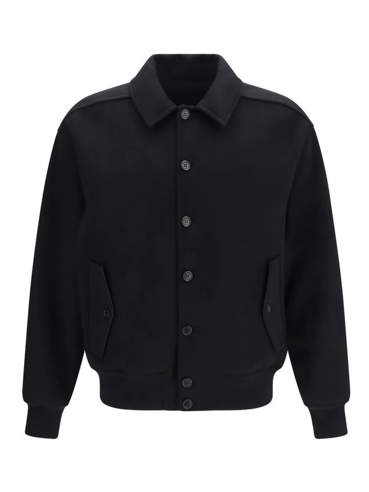 Black Wool Oves Aries Biker Jacket