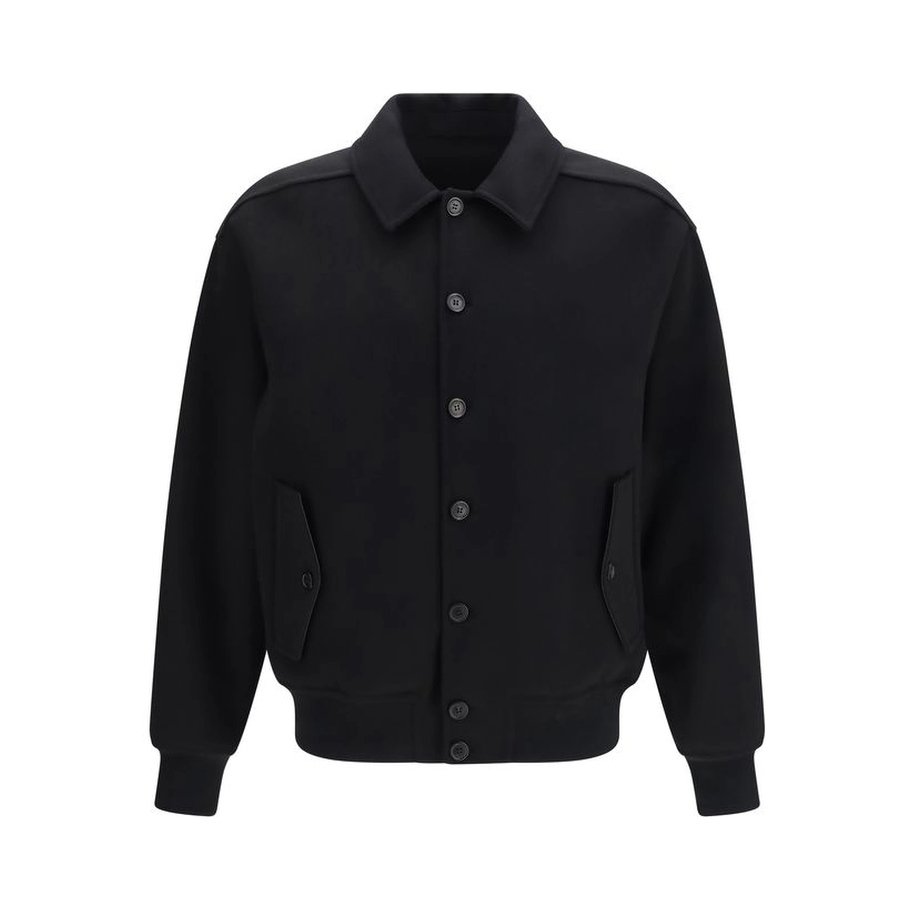 Black Wool Oves Aries Biker Jacket