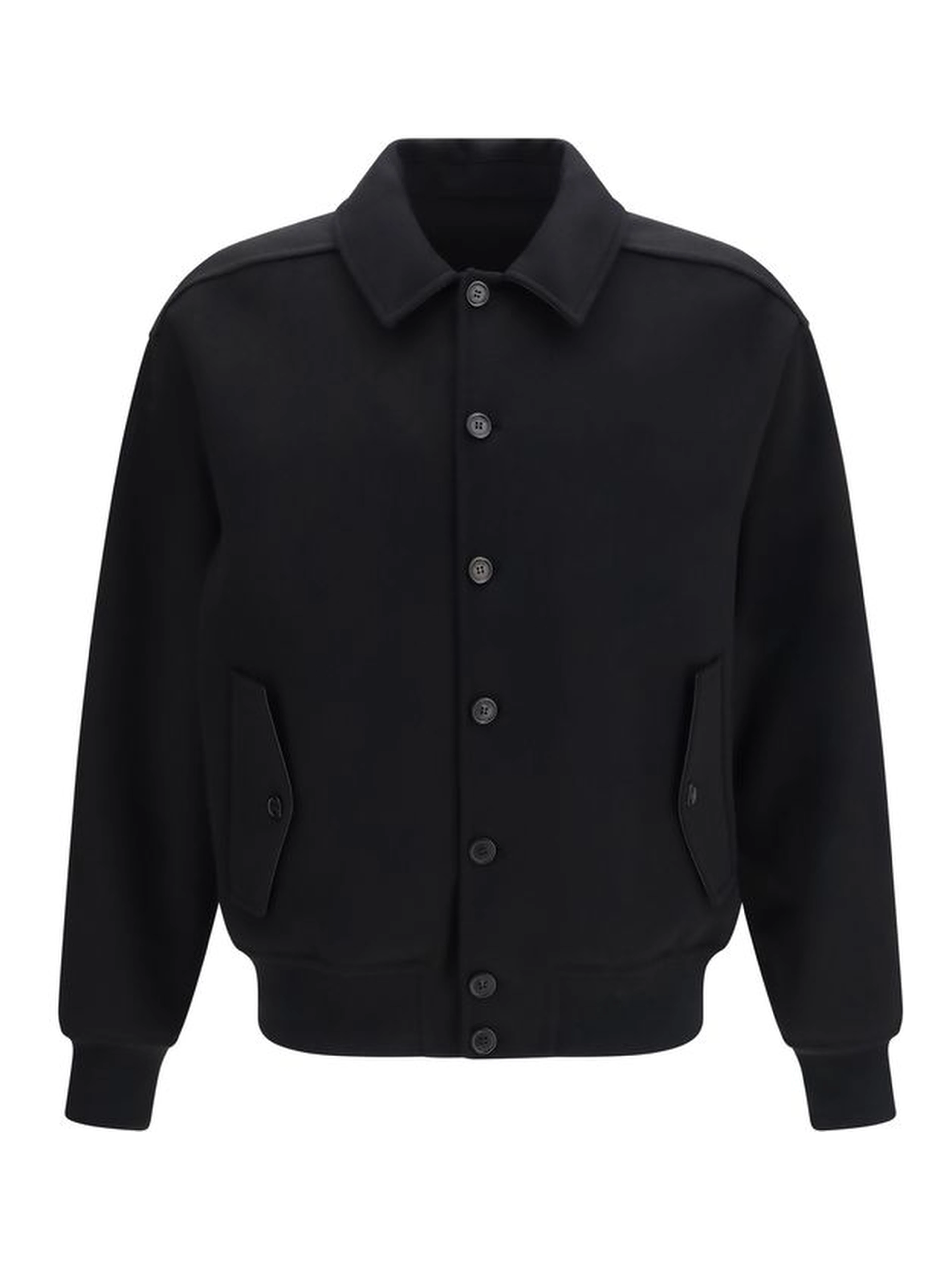 Black Wool Oves Aries Biker Jacket