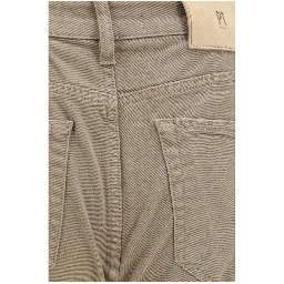 Beige Cotton Slim Fit Jeans