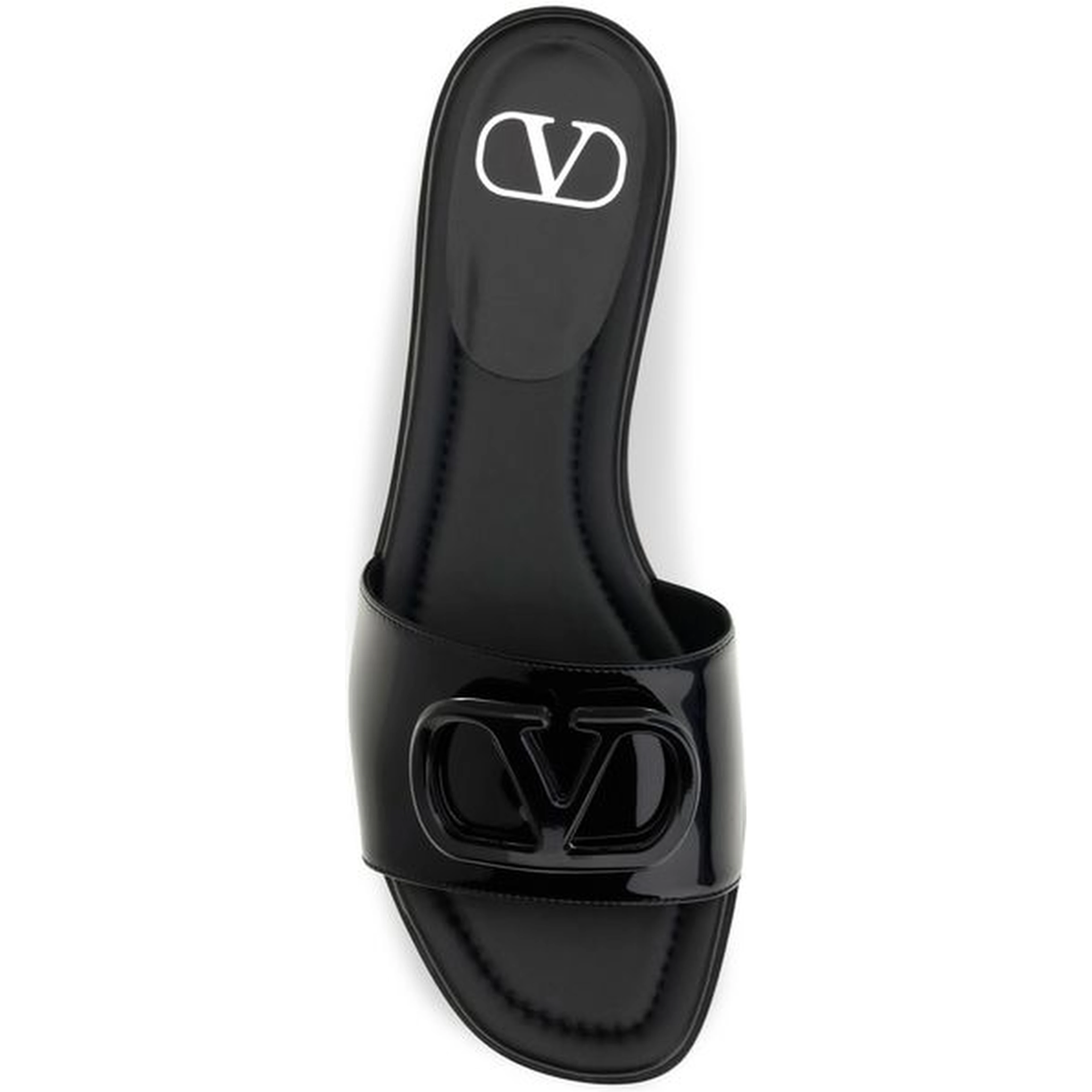 Black Calf Leather Bos Taurus Flat Sandals