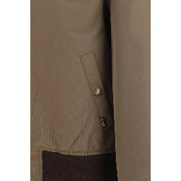 Brown Cotton Full-Length Jacket