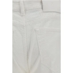 White Cotton Slim Fit Jeans