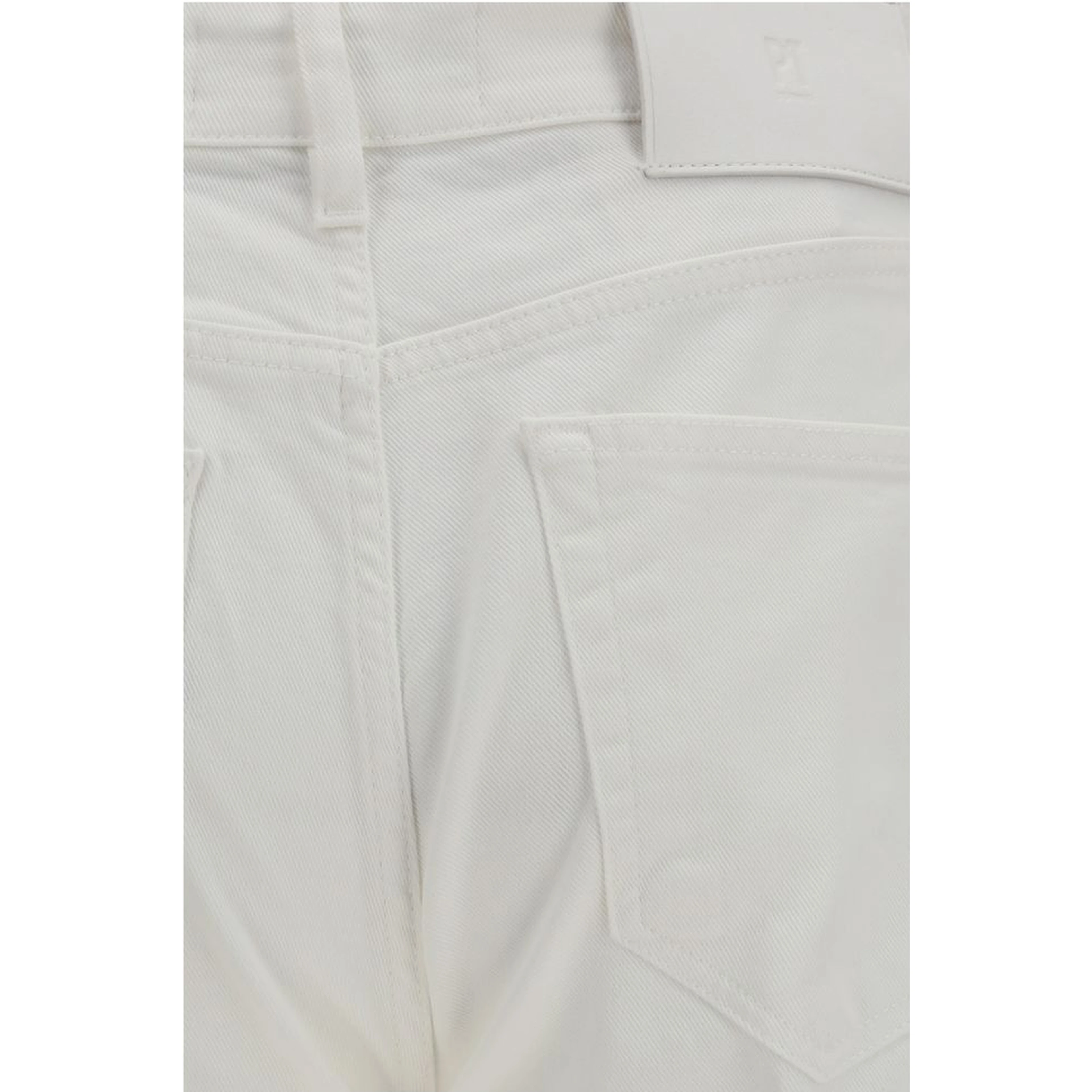 White Cotton Slim Fit Jeans