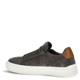 Gray Suede Leather Low Top Sneakers