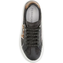 Gray Suede Leather Low Top Sneakers