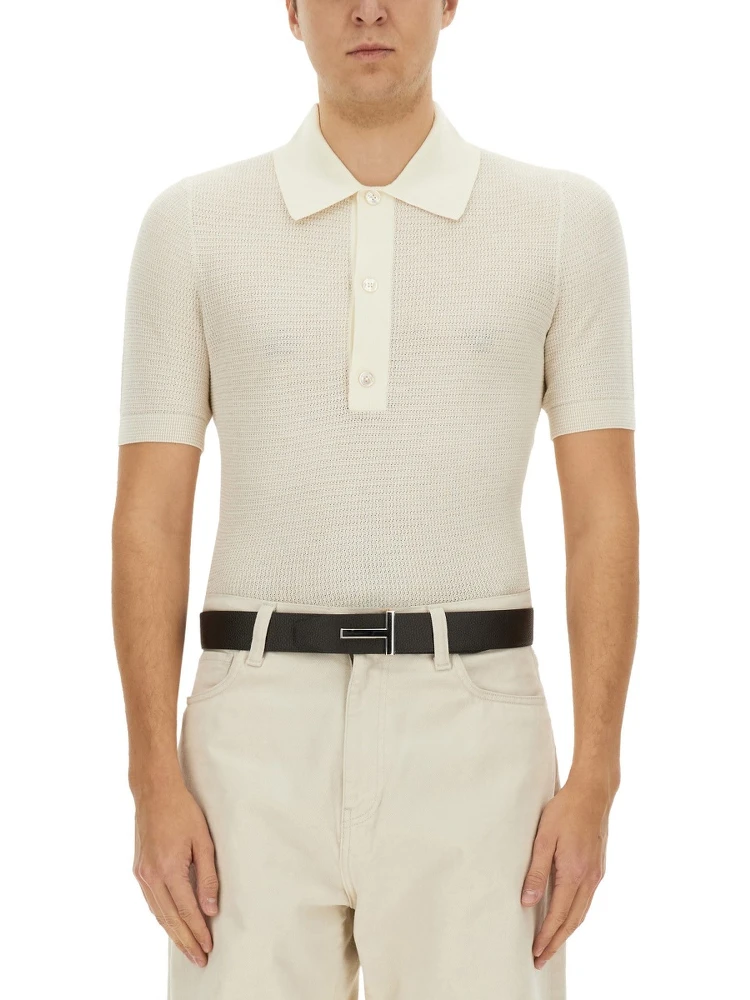 COTTON AND SILK POLO SHIRT