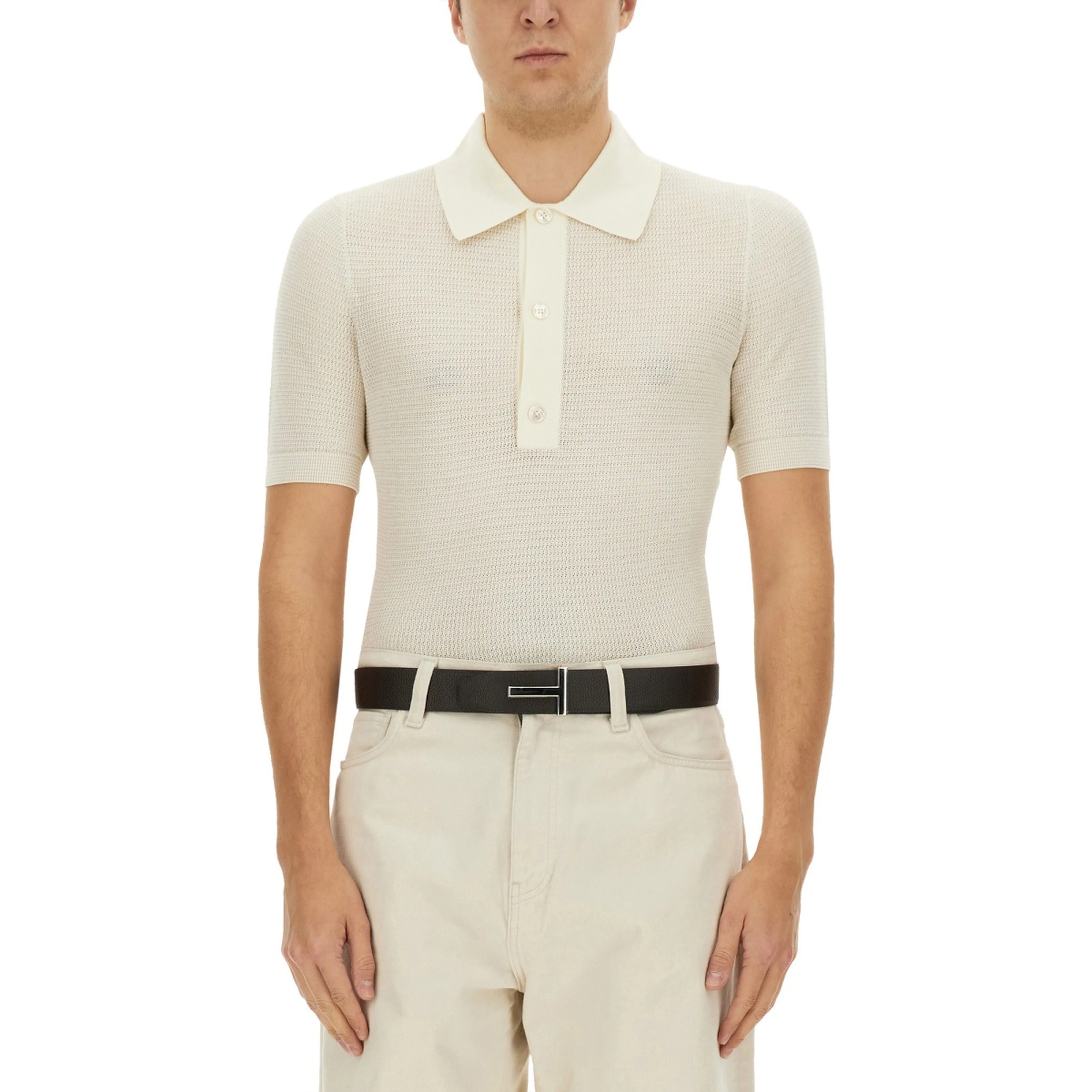 COTTON AND SILK POLO SHIRT