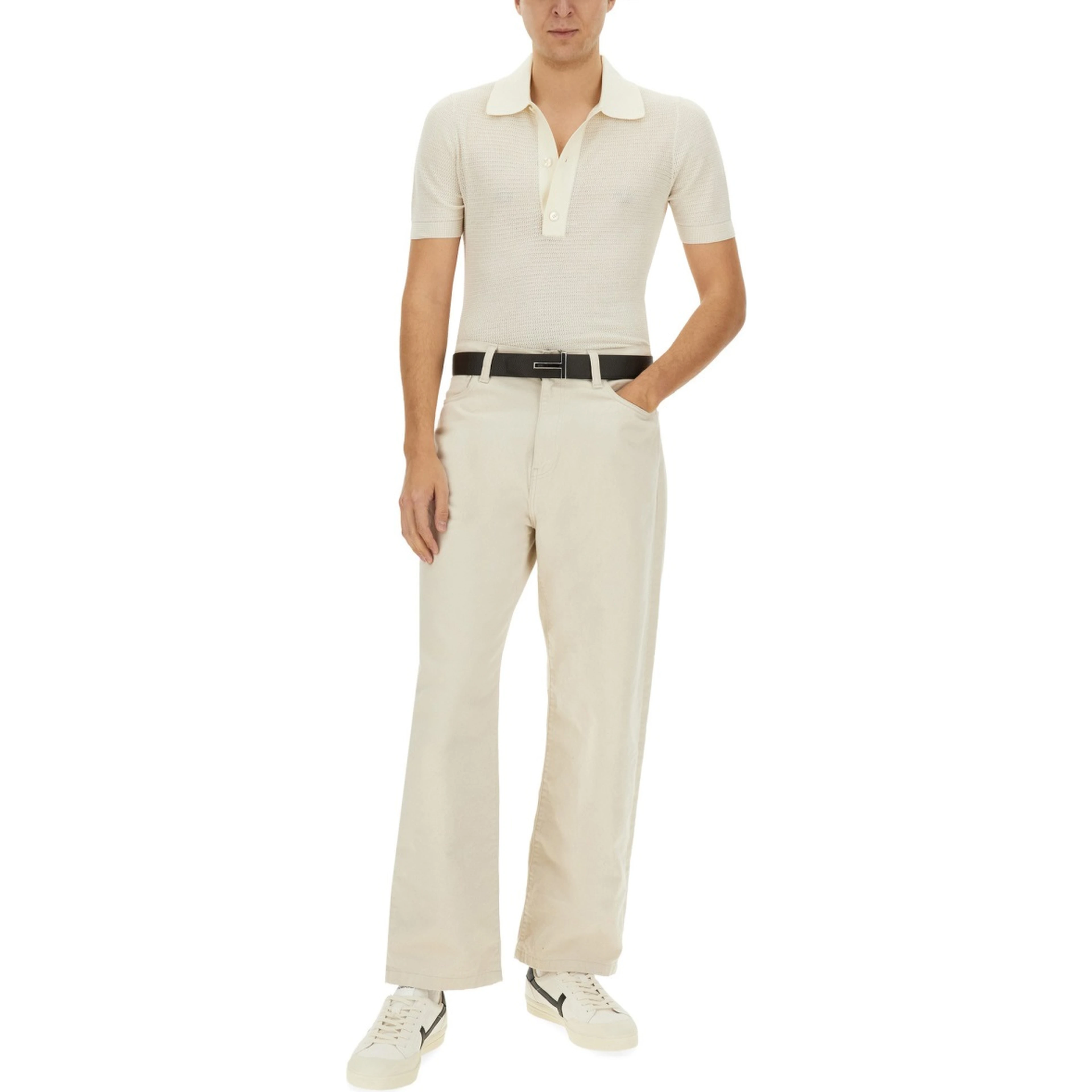 COTTON AND SILK POLO SHIRT