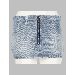 minigonna in denim lucido