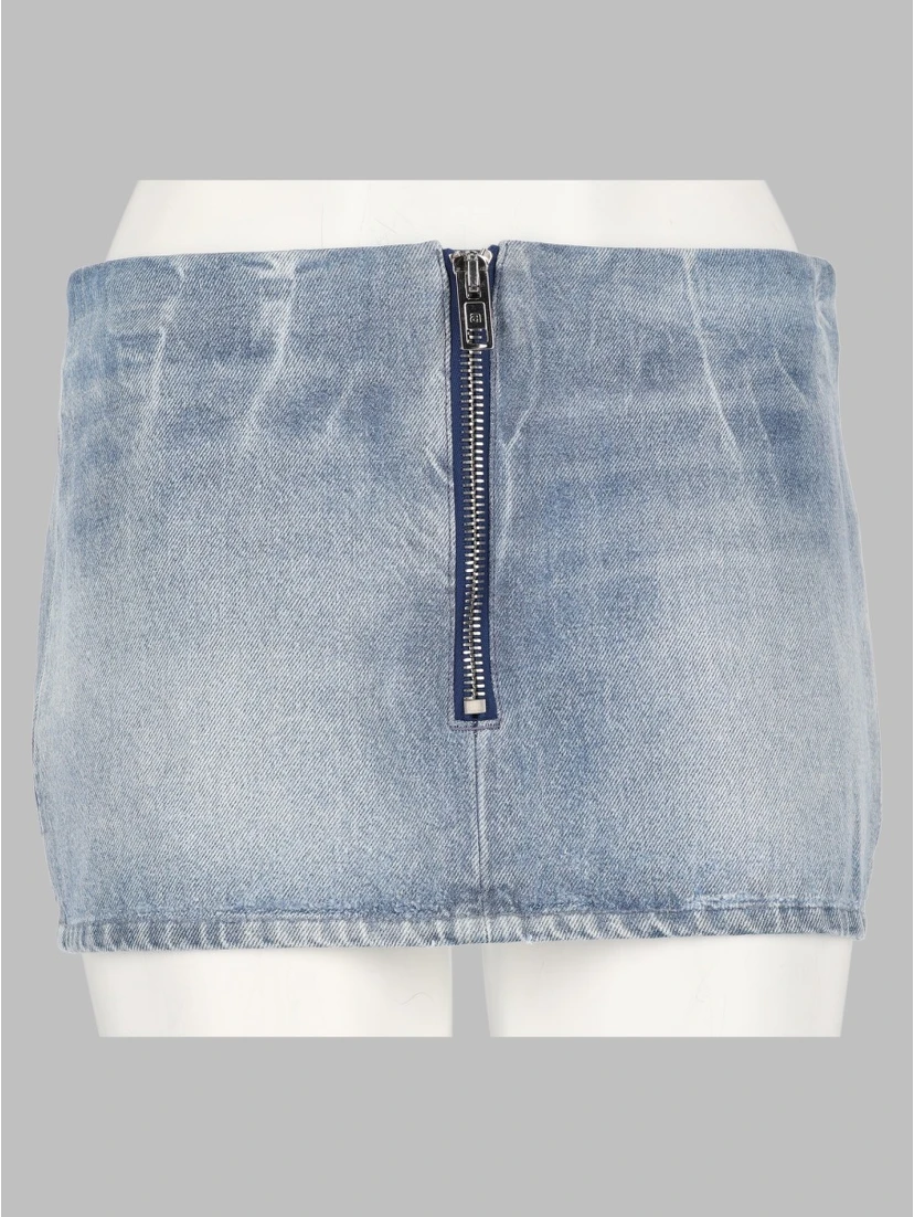 minigonna in denim lucido