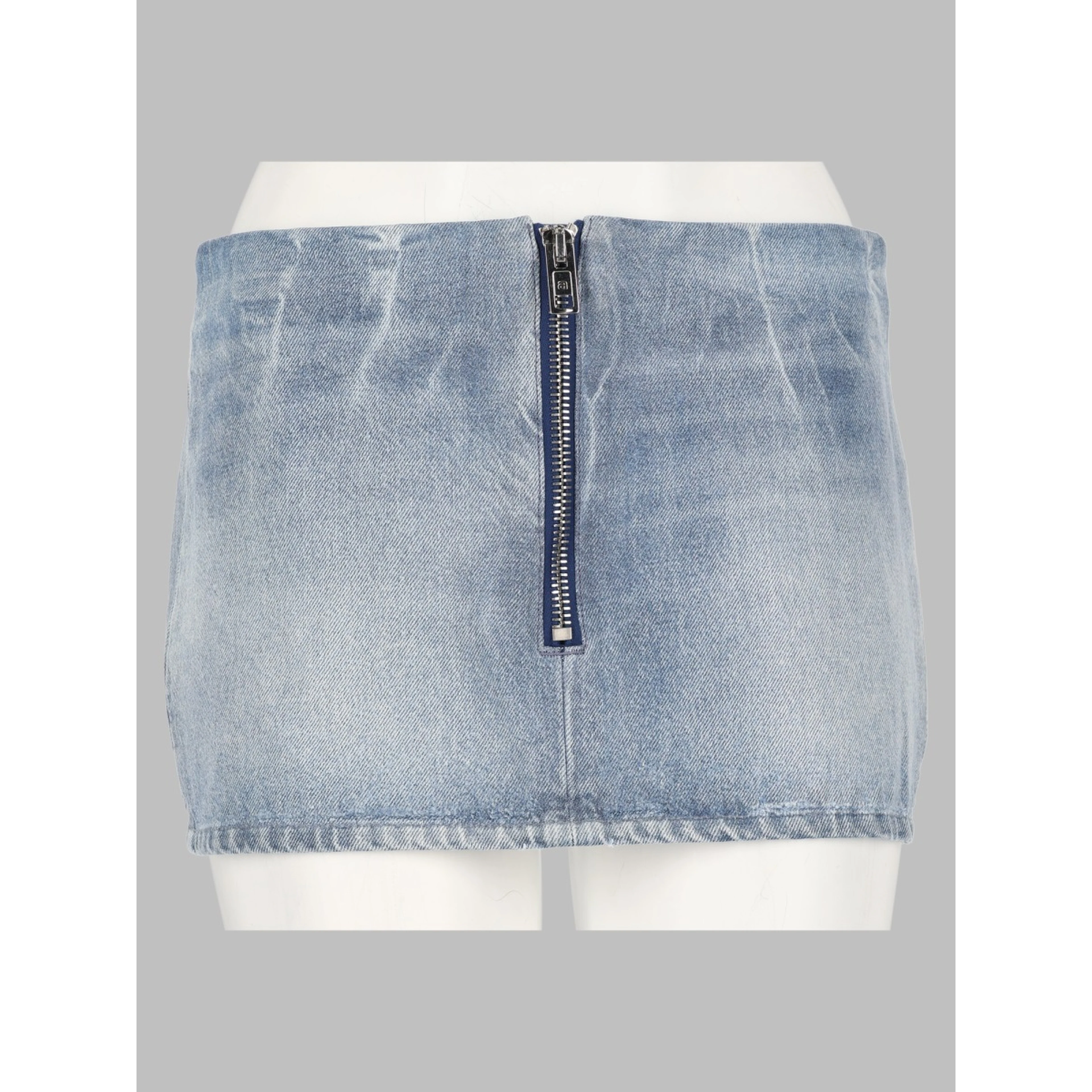 minigonna in denim lucido