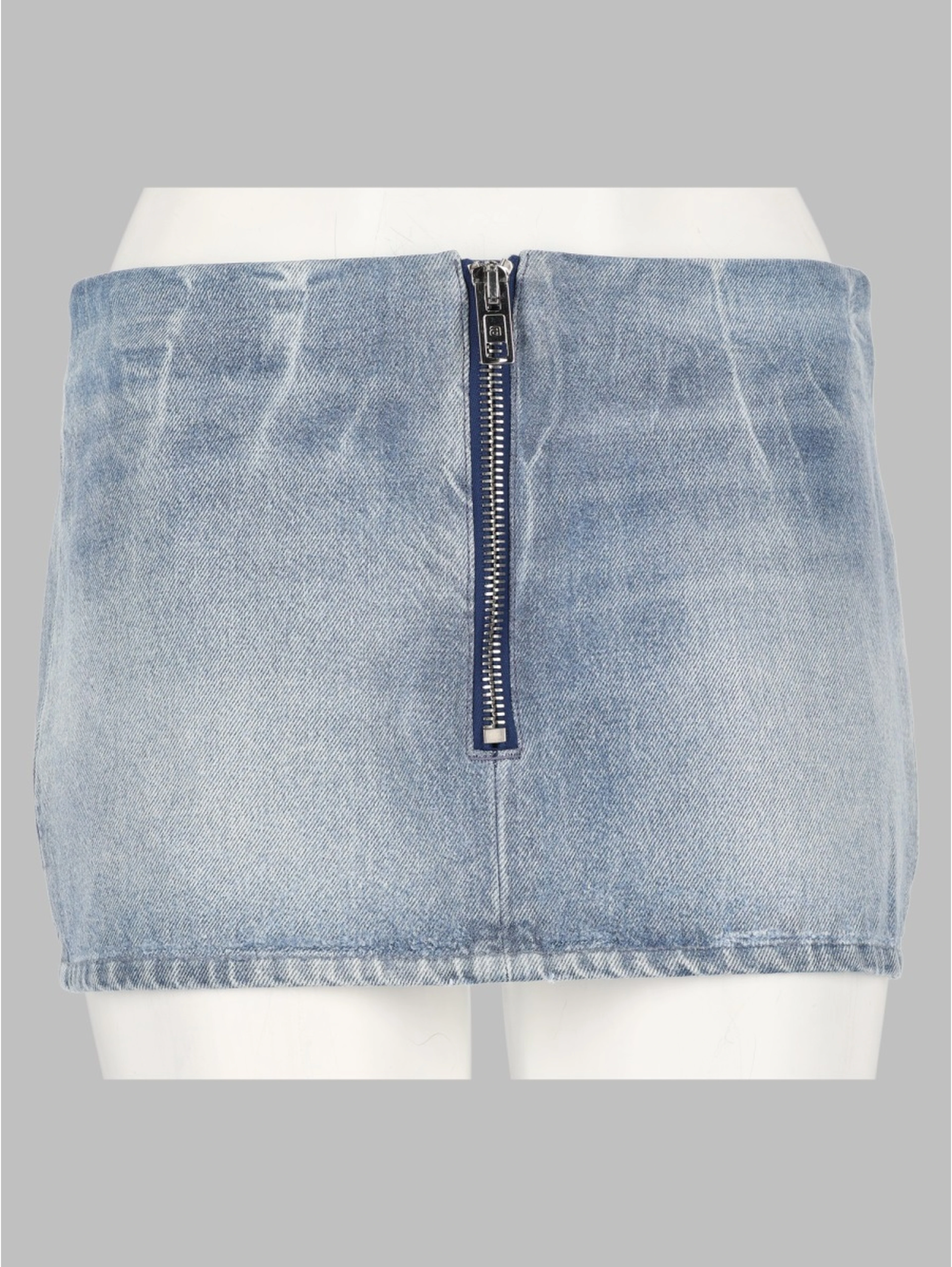 minigonna in denim lucido