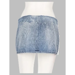 minigonna in denim lucido