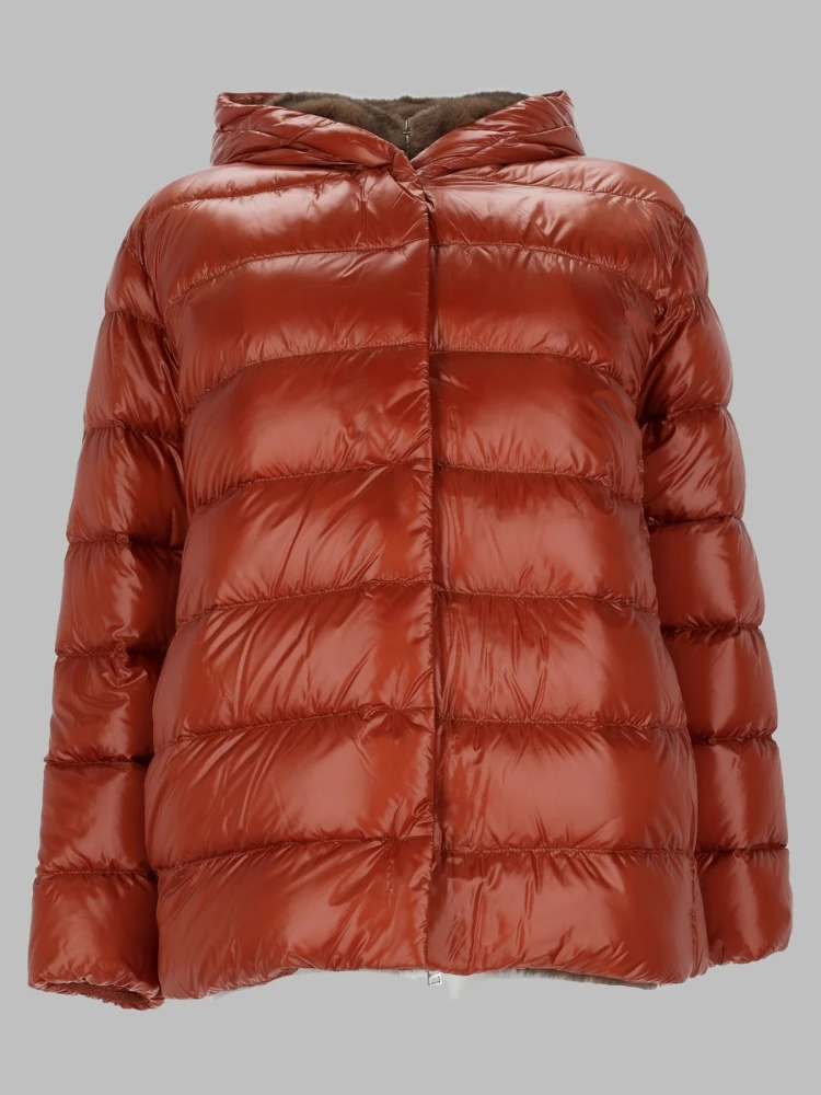 Giacca in nylon ultralight e melange effetto visone