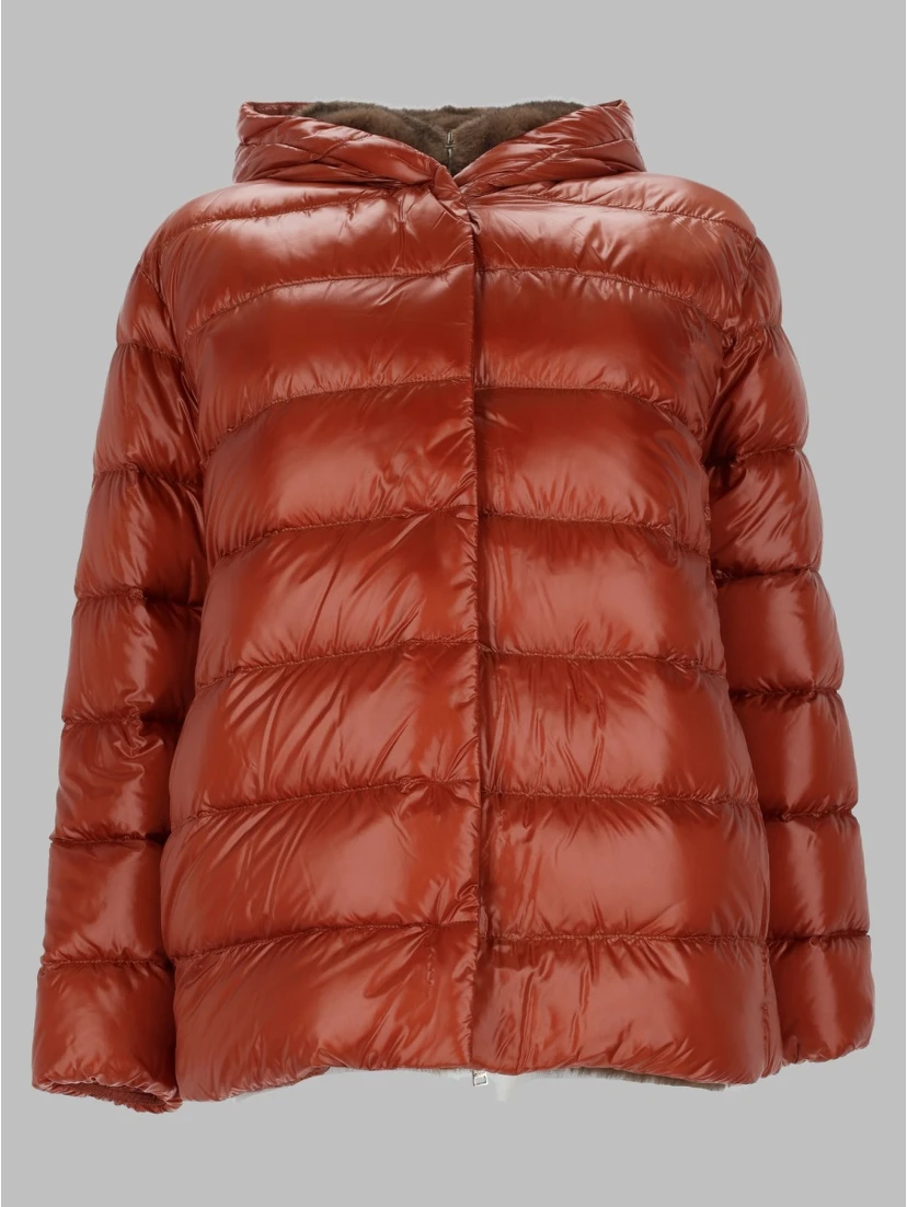 Giacca in nylon ultralight e melange effetto visone