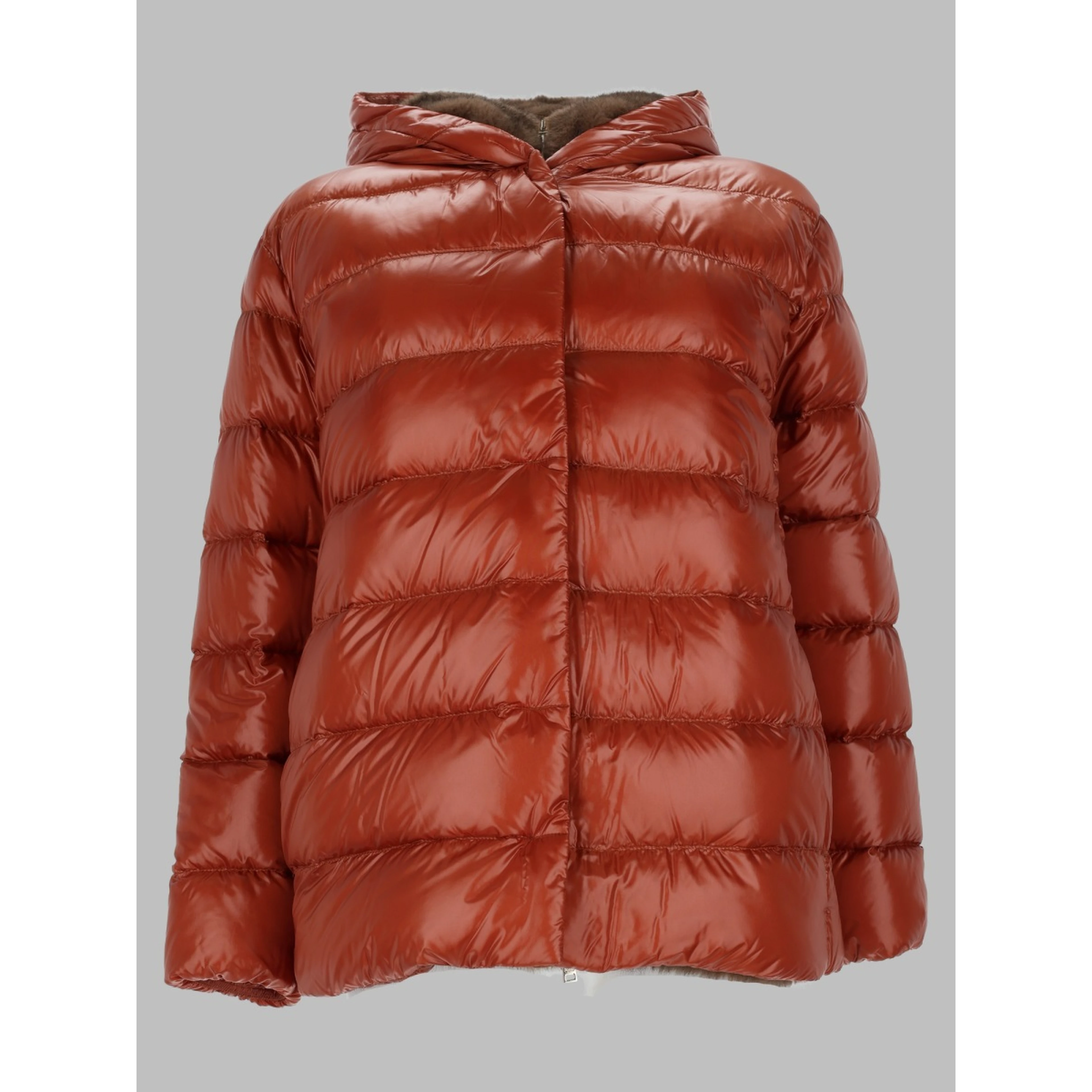 Giacca in nylon ultralight e melange effetto visone