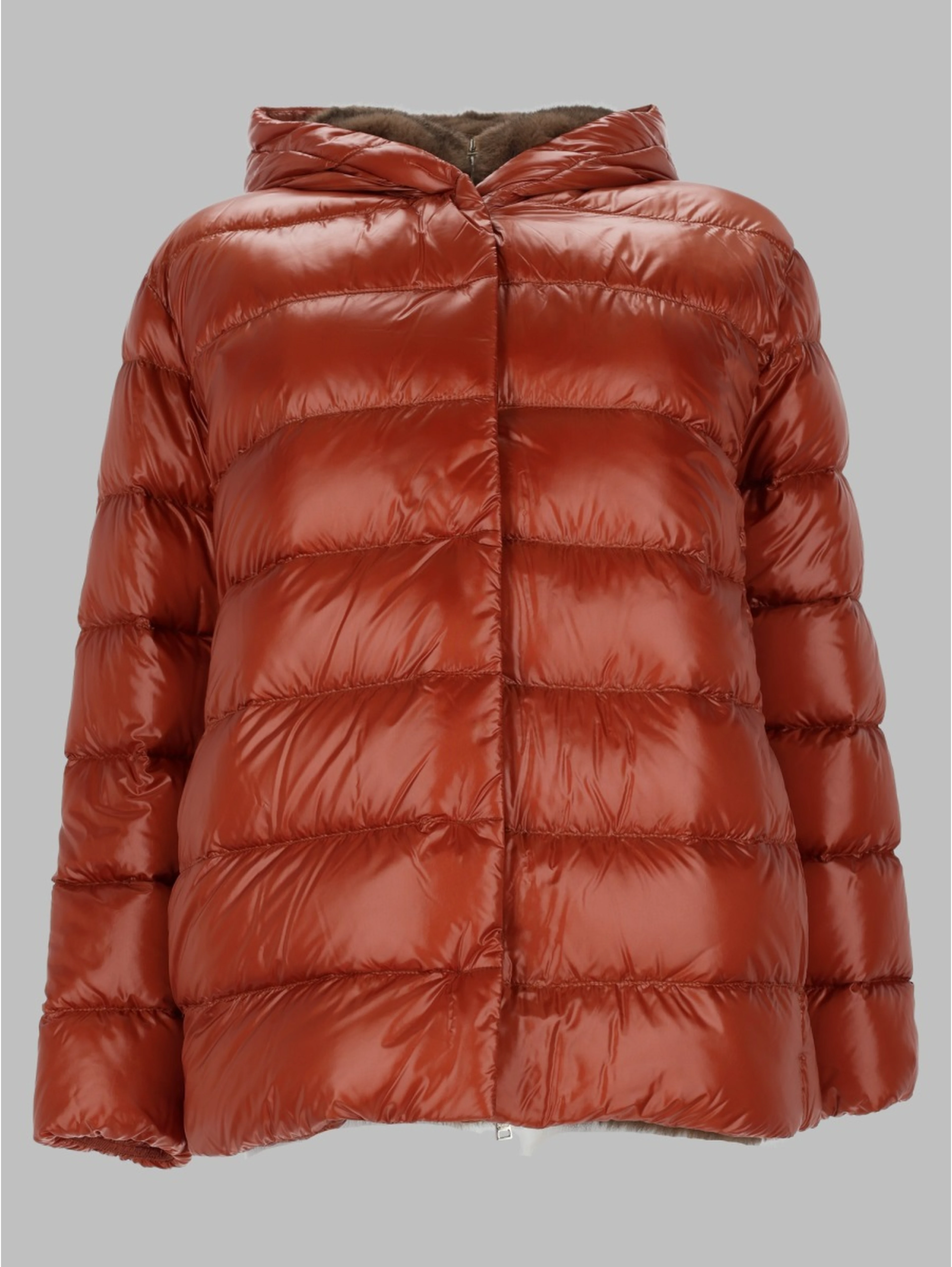 Giacca in nylon ultralight e melange effetto visone