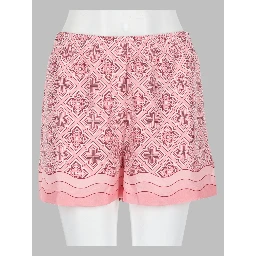 shorts in seta con stampa monogram