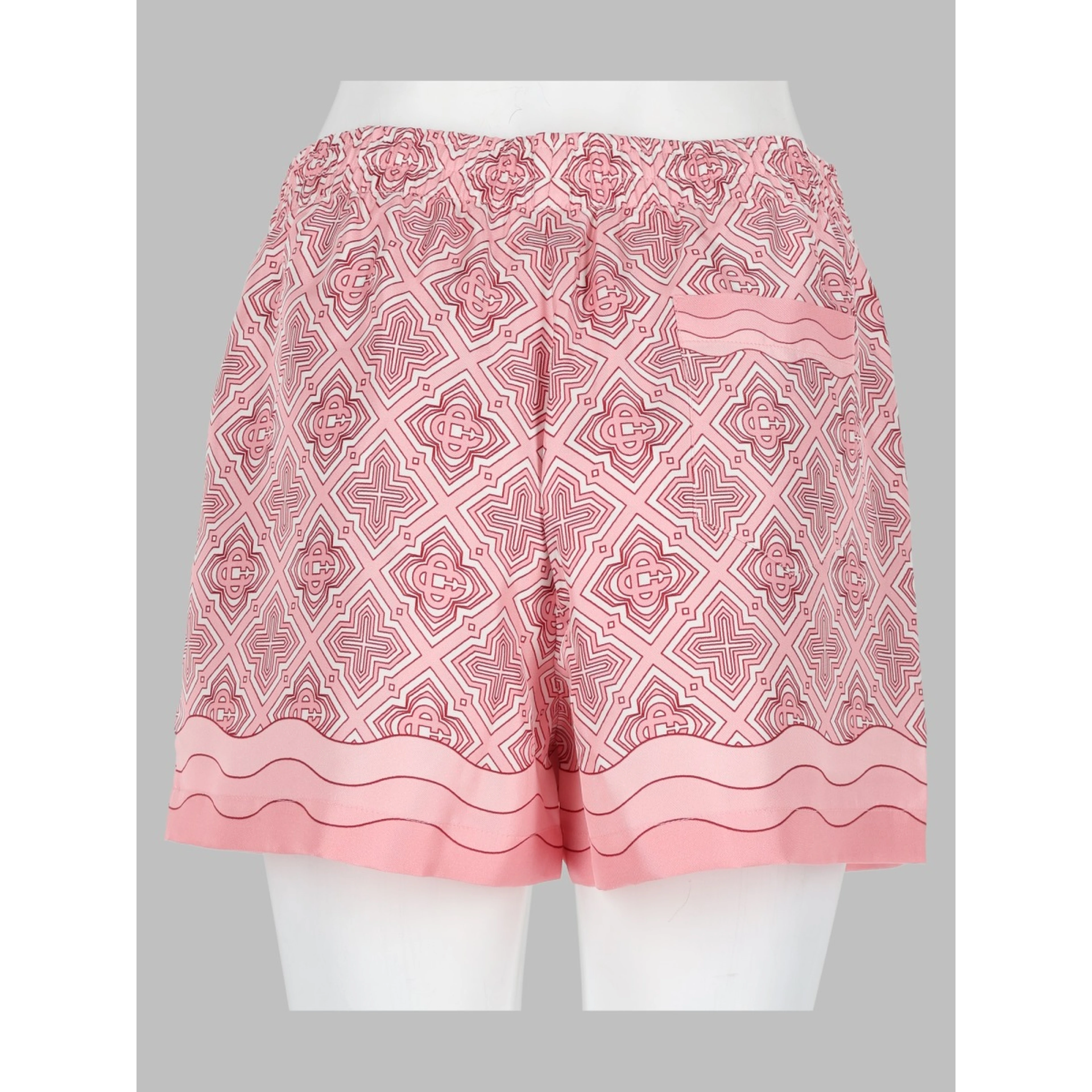 shorts in seta con stampa monogram