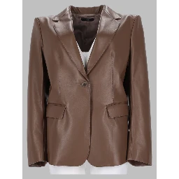 giacca monopetto in pelle