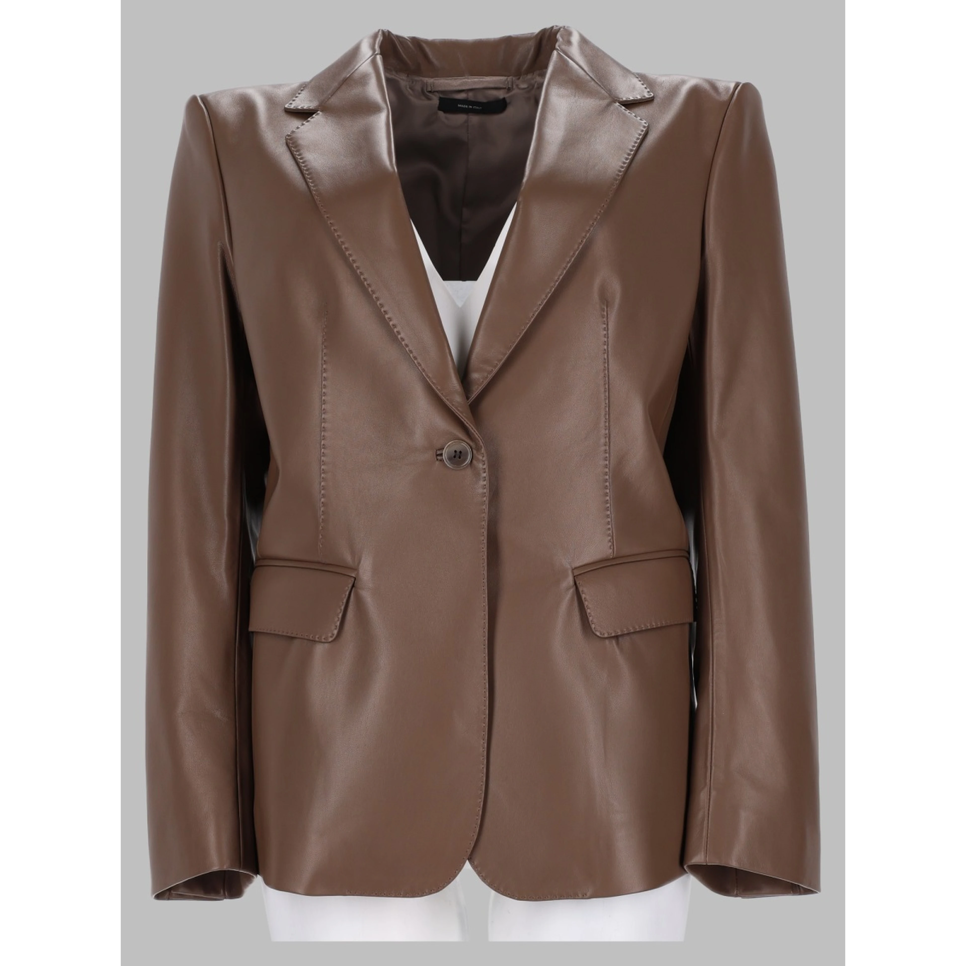 giacca monopetto in pelle