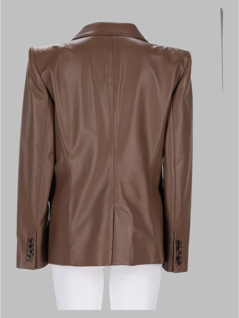 giacca monopetto in pelle