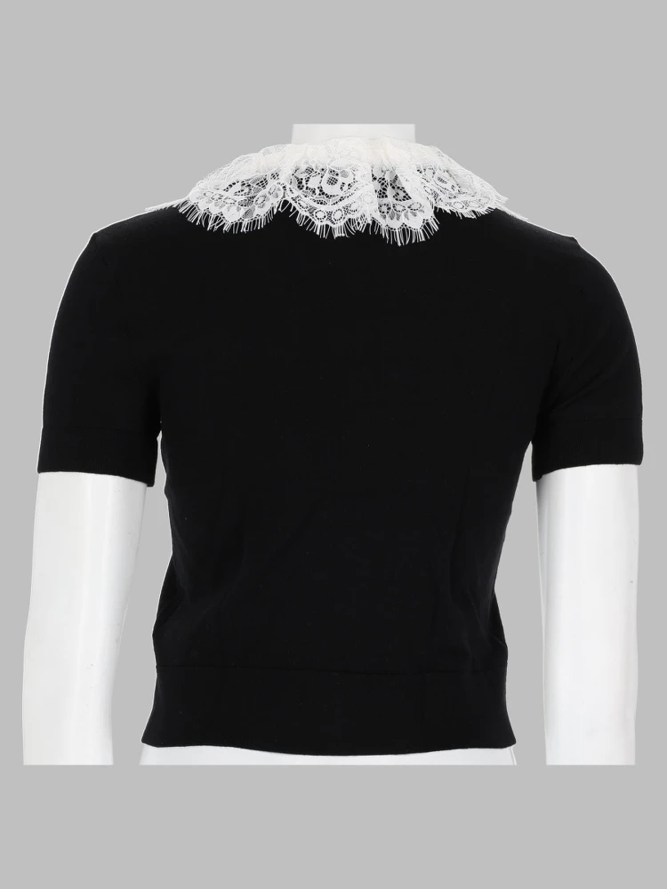 Top In Maglia Con Colletto In Pizzo alternative