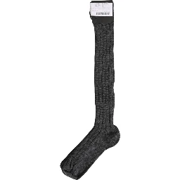 Gray Wool Blend Over The Calf Accessory Socks