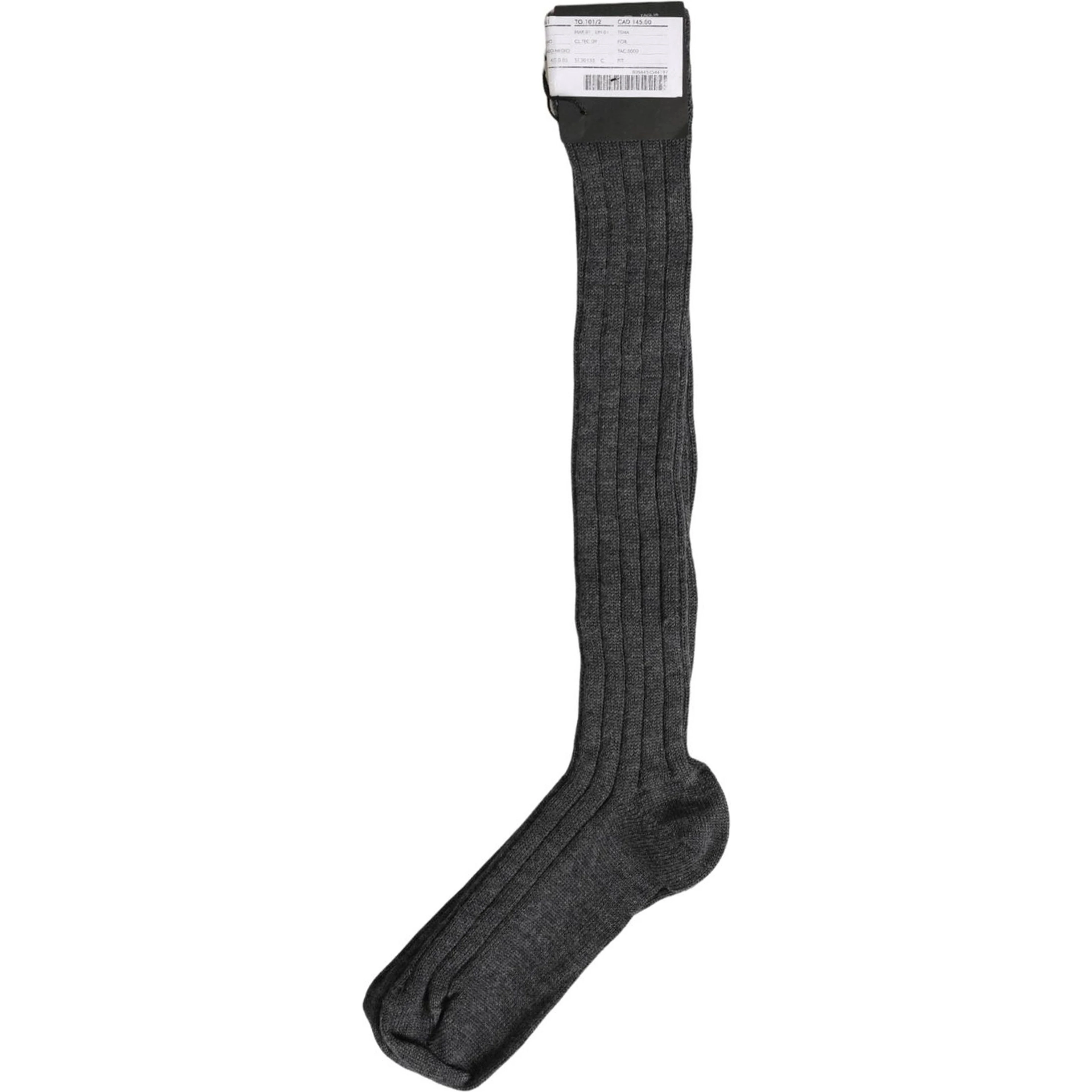 Gray Wool Blend Over The Calf Accessory Socks