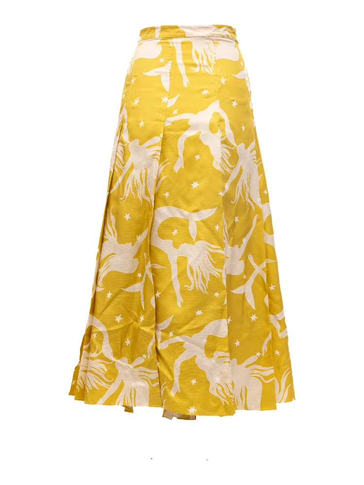 Yellow skirt with off-white details