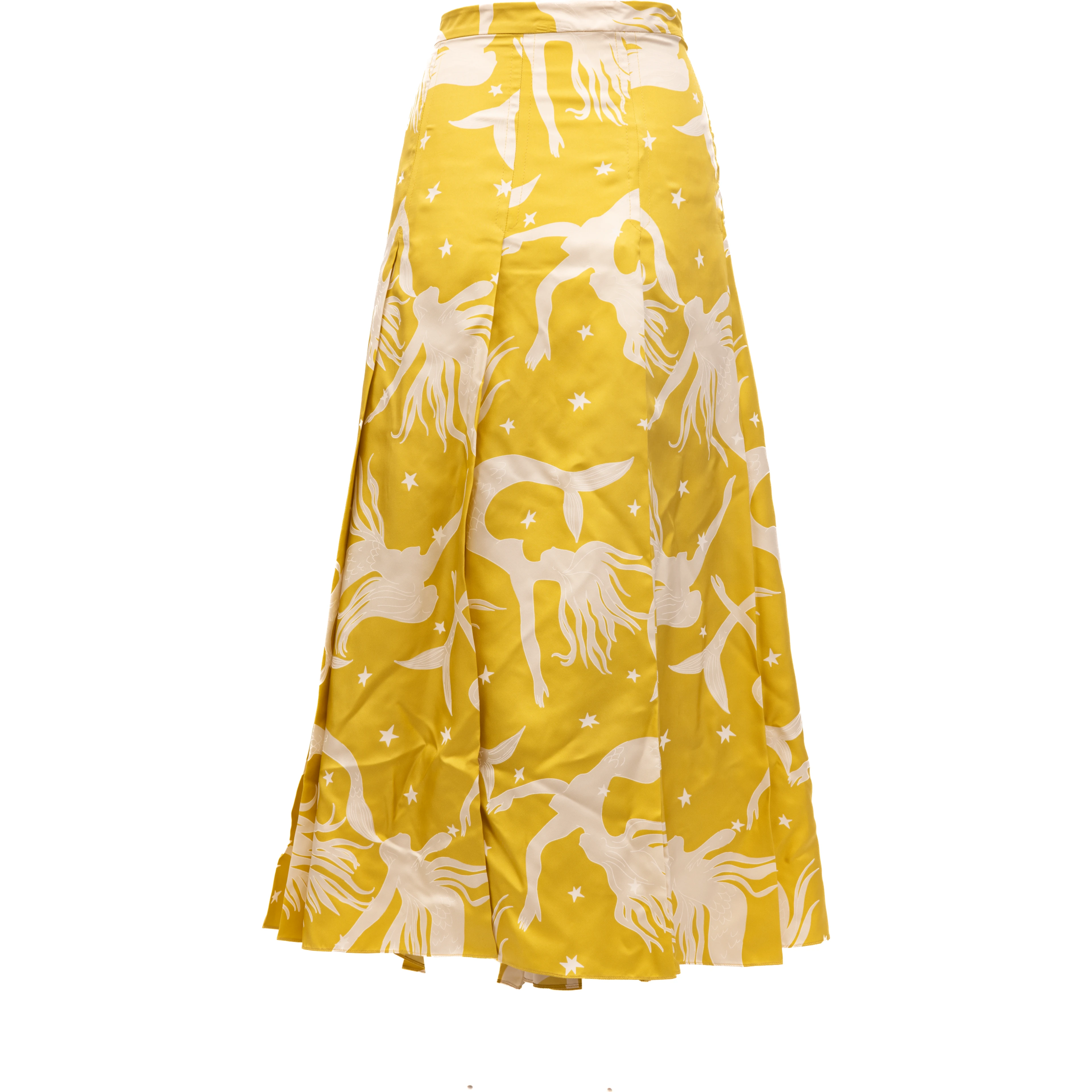Yellow skirt with off-white details