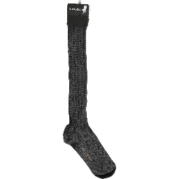 Gray Wool Blend Over The Calf Accessory Socks