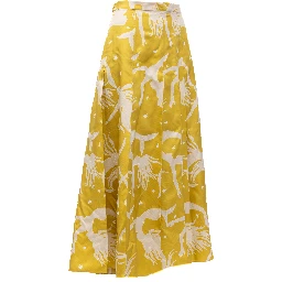 Yellow skirt with off-white details