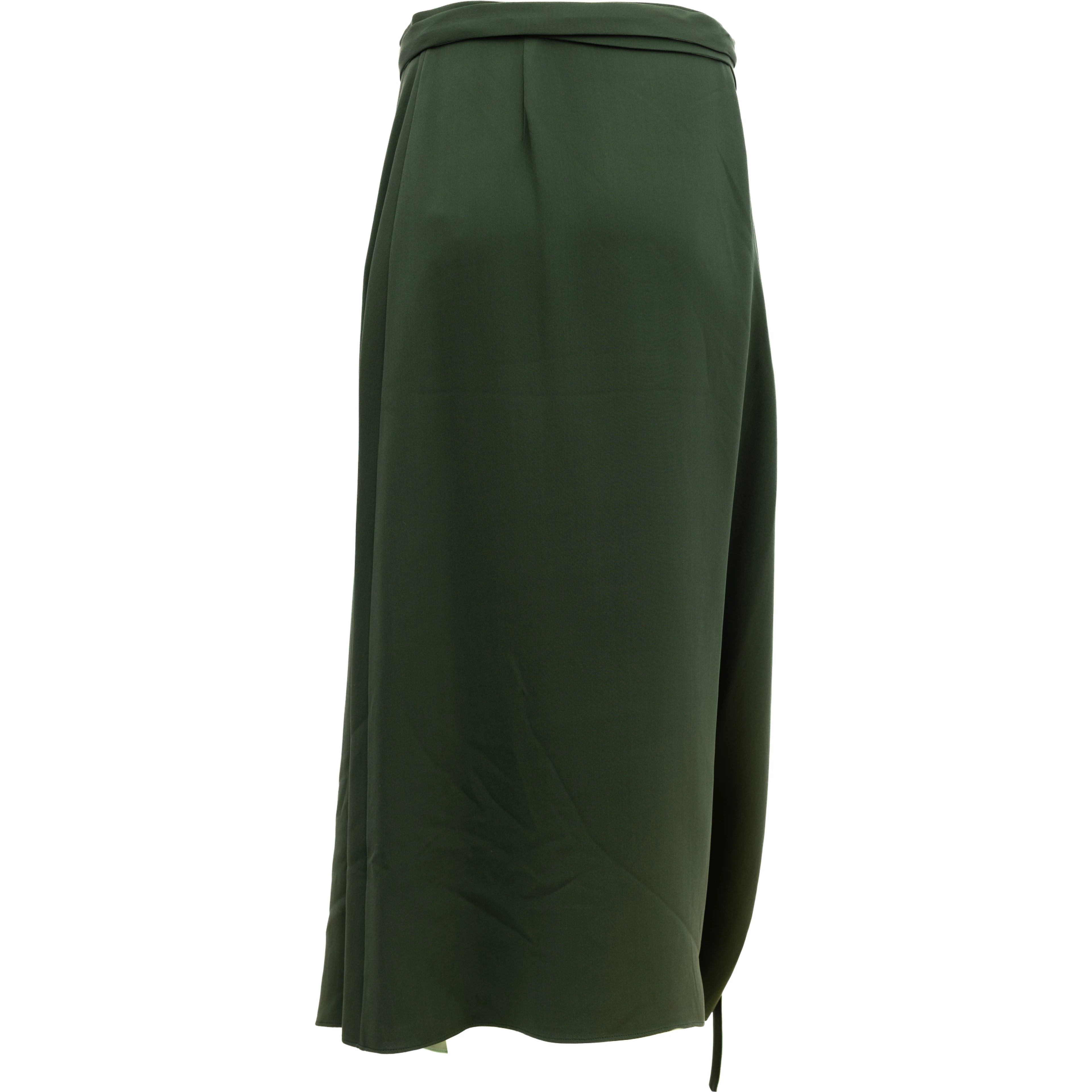 Women Silk Skirt in Dark Green