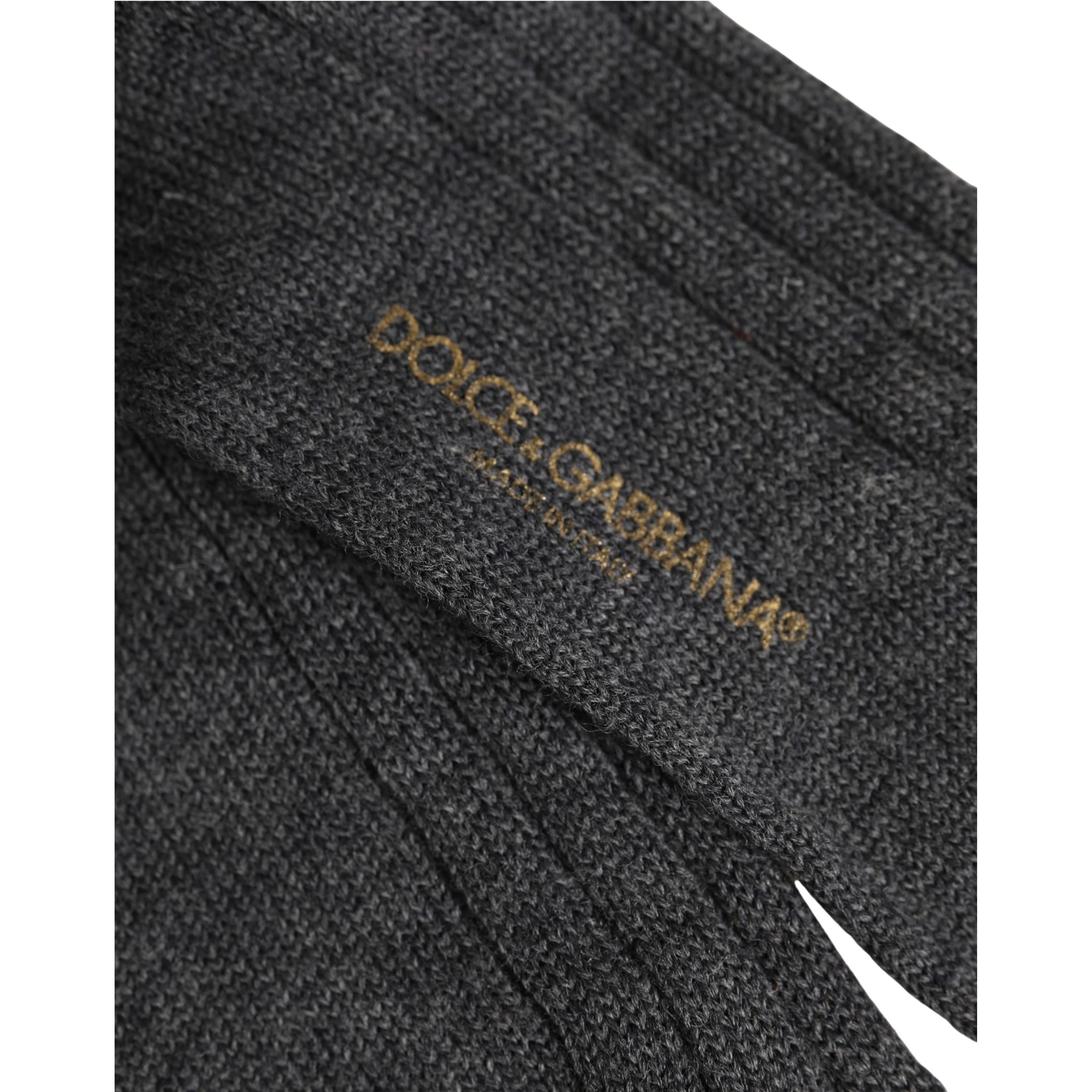 Gray Wool Blend Over The Calf Accessory Socks