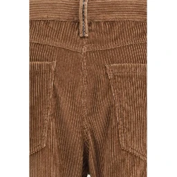 Brown Cotton Casual Pants