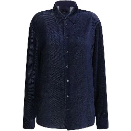 Blue Silk Dress Shirt