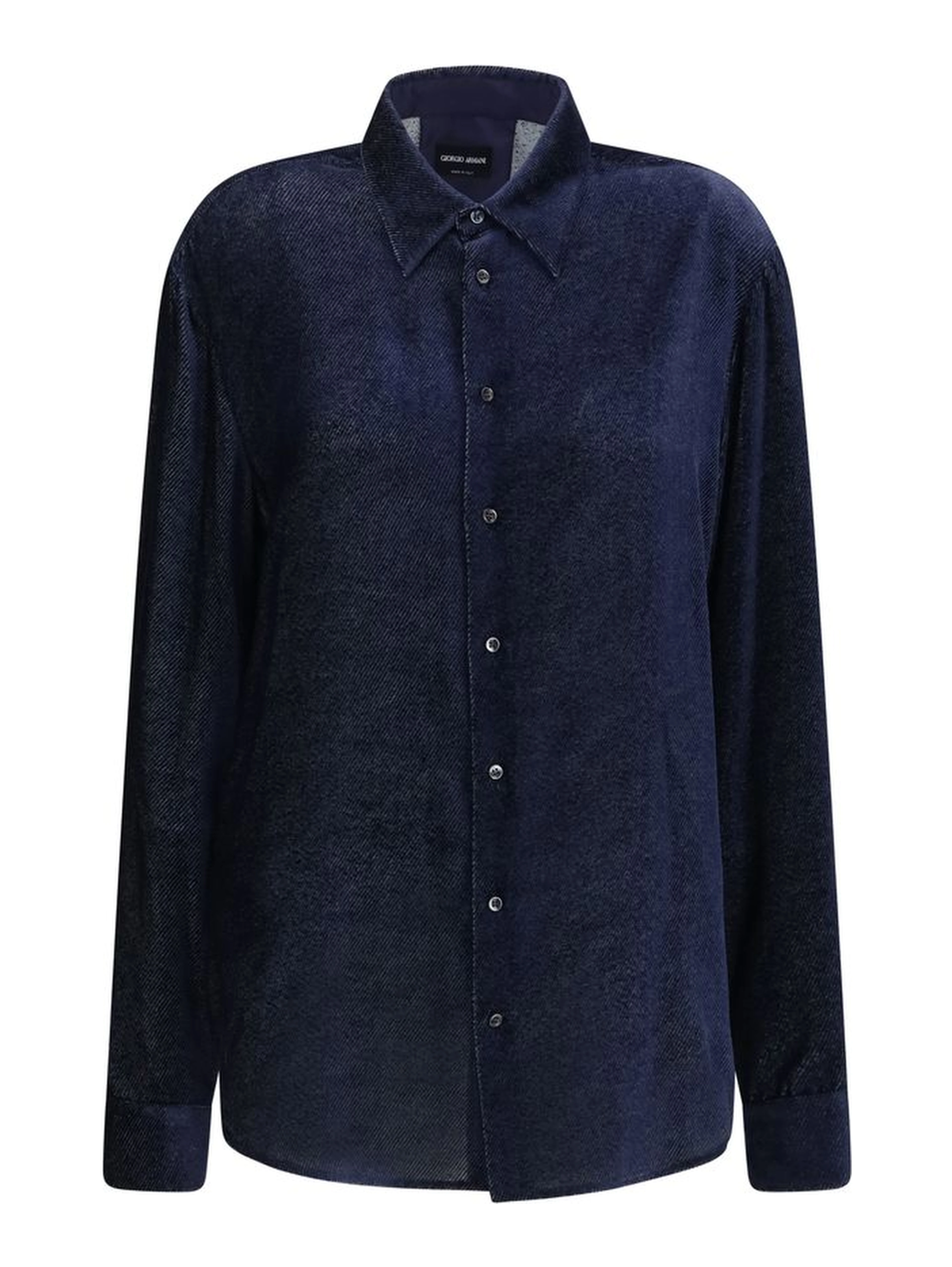 Blue Silk Dress Shirt