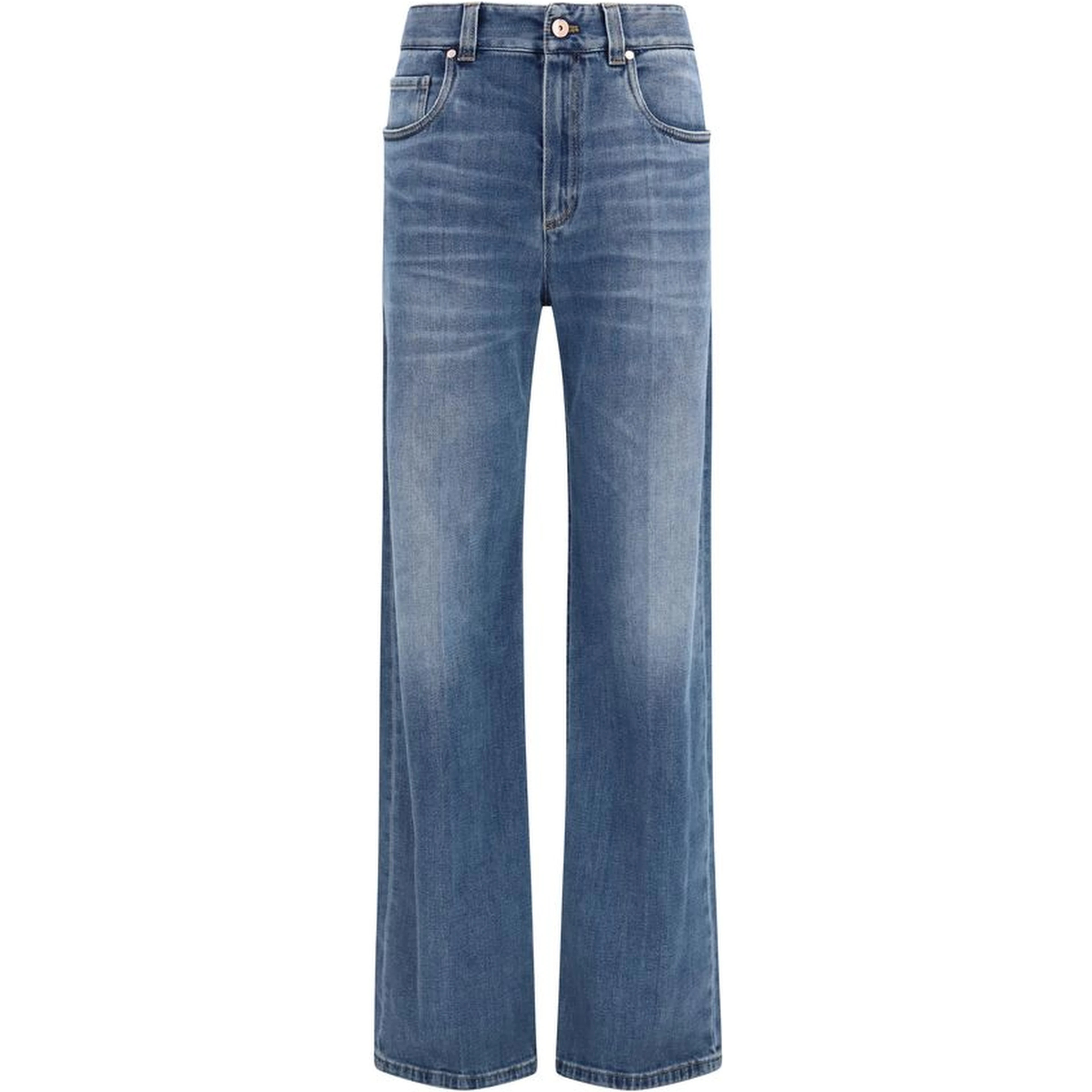 Blue Cotton Relaxed Fit Jeans