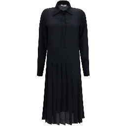 Black Silk Casual Dress